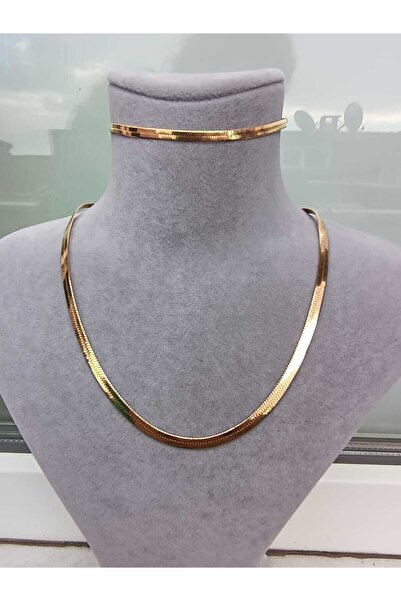 gamze jewellery İtalyan Zinciri Çelik Kolye ve Bileklik Seti