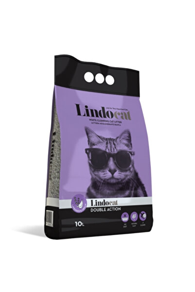 Lindo Cat Lindocat Double Action Argan Yağı ve Lavanta Kokulu Topaklanan Kedi Kumu TR-1 Adet-10 Lt-Topaklaşan-