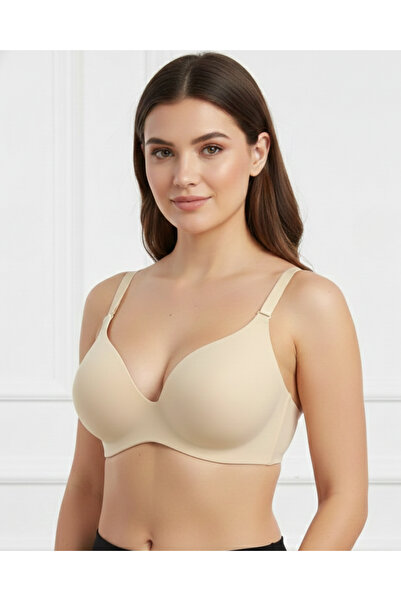 FK İÇGİYİM FK Yarım Destekli Balenli Lazer Kesim Sütyen - Ten - 503