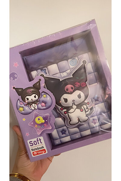 synshop Kuromi Squishy Magnet Soft Cover Striped Bookmark Spiral Notebook School Office Luxury Gift