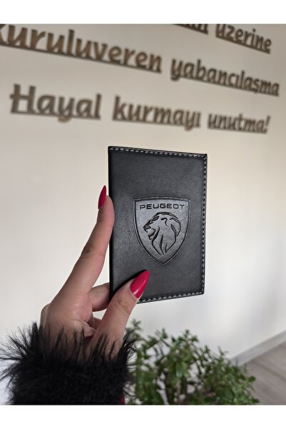 EFE DERİ Peugeot Deri Dikişli Araç Ruhsat Kılıfı Kabı Oto Ruhsatlık Araba Ruhsat Koruyucu