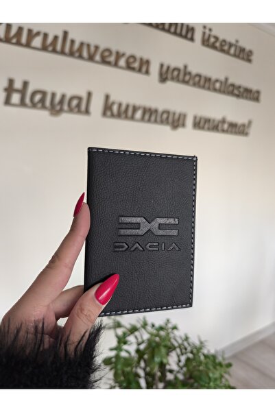 EFE DERİ Efe Leather Dacia - حاوية غطاء رخصة السيارة المخيطة، واقي سيارة التر...