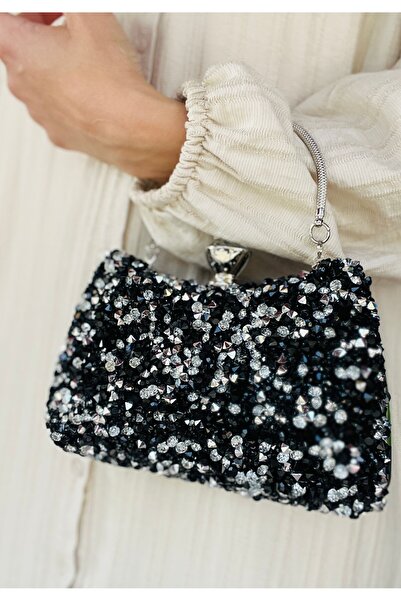 Çanta Trend Women's Silvery Handle Detailed Chain Long Strap Evening Dress Bag