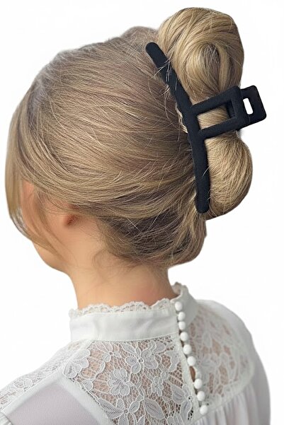 CAŞ DEKORASYON مشبك مخملي أسود اللون