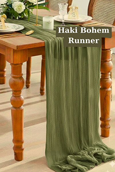 KAMİZ Bohem Runner Masa Örtüsü Modern Ev Dekoru Düğün Nişan Özel Gün Masa Ört...