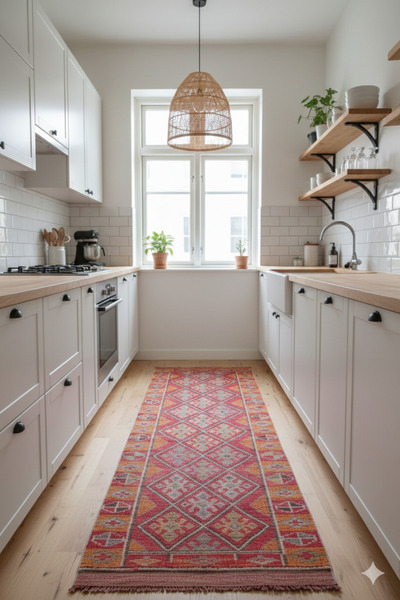 Loop Rugs El Dokuma, Doğal Kök Boyalı, %100 Yün, Herki Yolluk - 90 x 355 cm -...