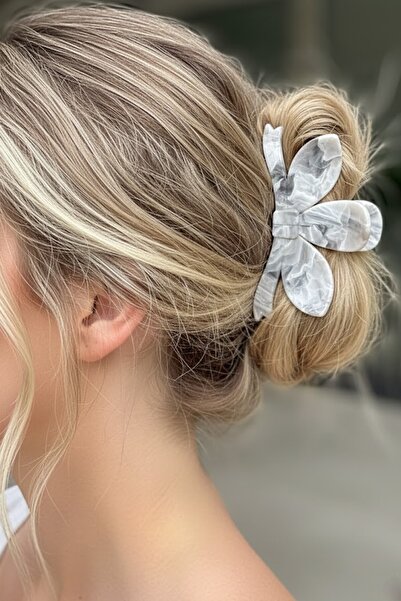 CAŞ DEKORASYON لون رمادي رخامي نمط العظام مزلاج مشبك