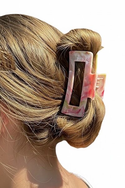 CAŞ DEKORASYON ضوء اللون الوردي الرخام نمط العظام مزلاج مشبك