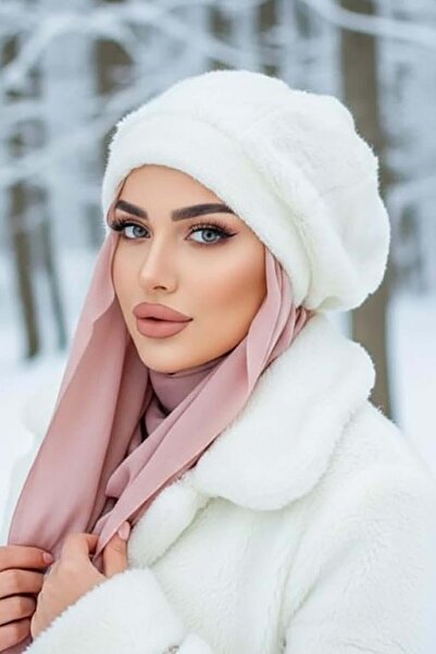 Aişe tesettür Krem Kürk ATKISIZ Tesettür Bere