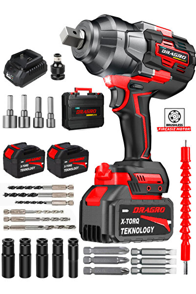 Dragro Profesyonel 1400 Nm Kademeli Yüksek Torklu Somun Bijon Sökme Matkap Ak...
