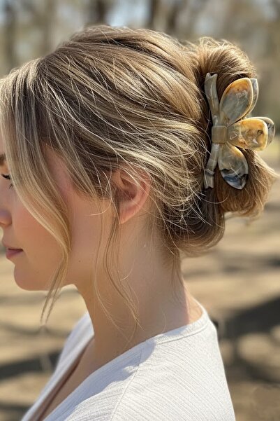 CAŞ DEKORASYON Κρεμ χρώματος μαρμάρινο σχέδιο με κόκκαλο κούμπωμα πόρπη