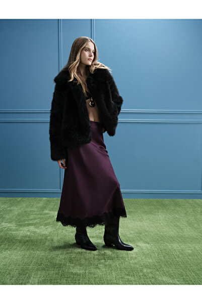 Koton εφαρμοστό Μίντι σατέν φούστα με δαντέλα