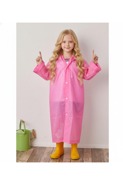 İMEXTECH Unisex Kids Pink Water Windproof Raincoat