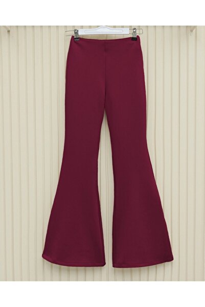 Modamorfo بنطال سكوبا بأرجل واسعة - أحمر كلاريت