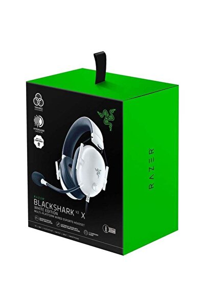 RAZER BlackShark V2 X Wired Gaming Headset, 7.1 Surround, 50mm Drivers, Noise-Cancelling Mic, White