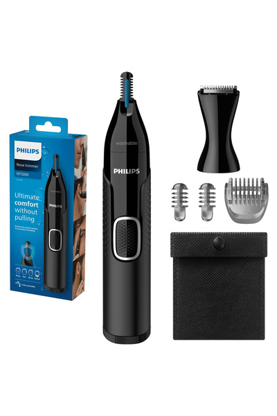 Philips Trimmer pentru nas/urechi NT5650/16, baterie, lavabil, utilizare umed...