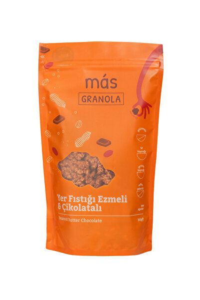 Mas Snacks Yer Fıstık Ezmeli & Çikolatalı Granola 250gr - Glütensiz