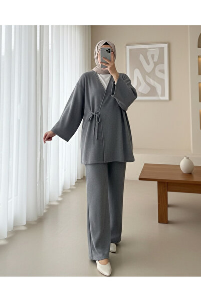Modamorfo Cross-Tied Thessaloniki Kimono Set - Gray