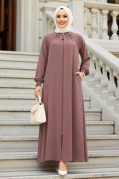 Neva Style Hijab cu fermoar Dusty Rose Ferace - 45293GK