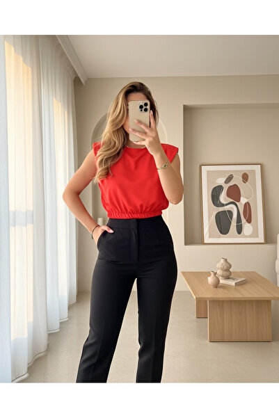 Modamorfo Πορτοκαλί μπλούζα μέσης από καουτσούκ με επένδυση ώμου