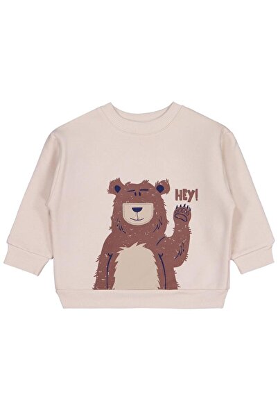 Civil Boys Hey Bear Printed 2-5 Years Old Sweatshirt - Beige 4-5 Years Old