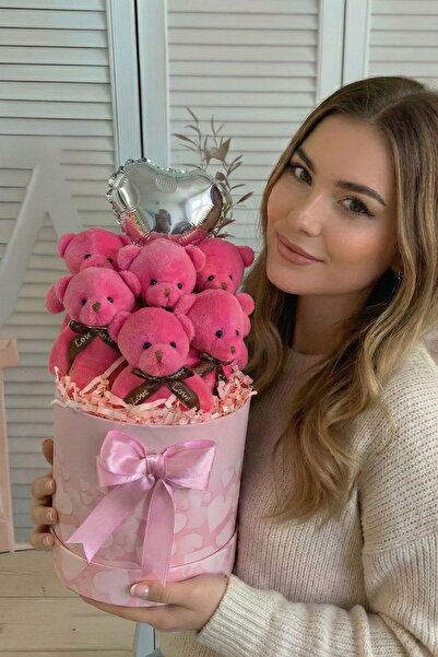 Solemia Premium Silindir Pembe Kalpli Kutusunda, Kalpli Balonlu 6’lı Pembe Ay...