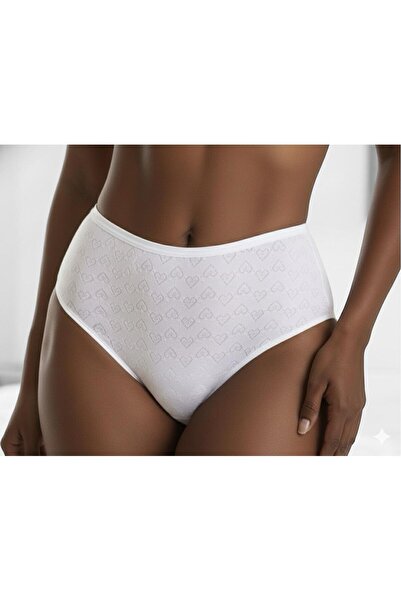 Onurel Women's 12-Piece 100% Cotton High Waist Panties-White Heart Model