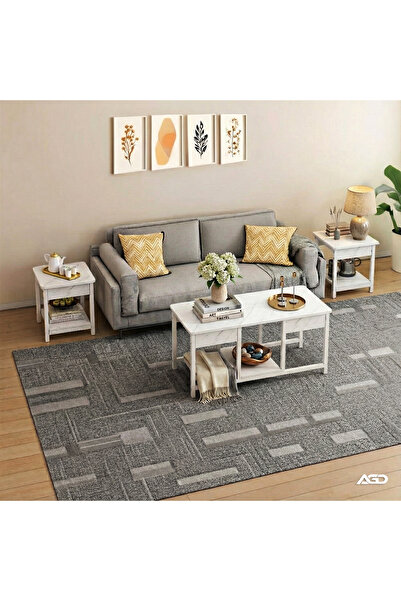 AGD 3-piece nesting coffee tables, stackable side tables, TV stand, open storage