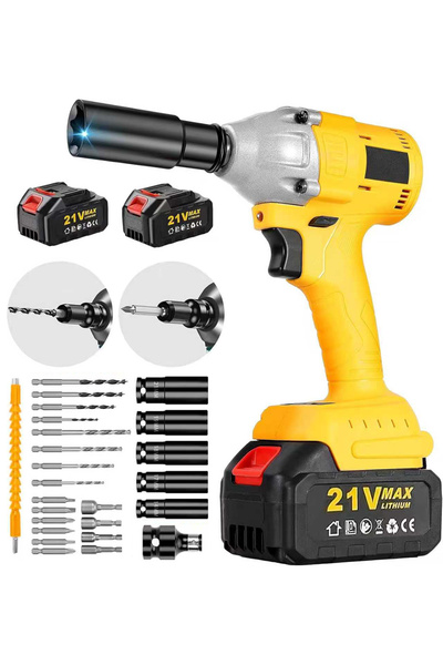 Waite Payging Cordless Impact Wrench High Torque, w/2x 4.0AH Battery Fast Cha...