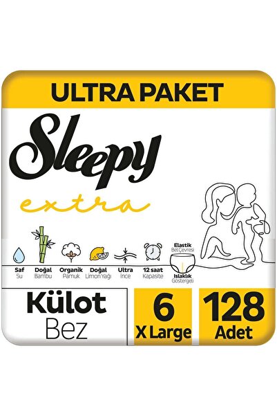 Sleepy Extra Günlük Aktivite Ultra Paket Külot Bez 6 Numara Xlarge 128 Adet