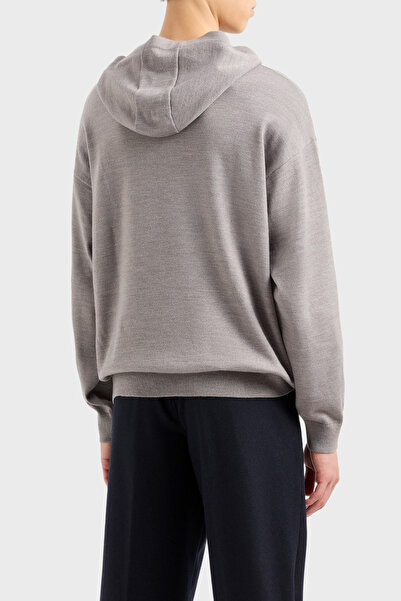 Armani Exchange Ανδρικό πουλόβερ με κουκούλα - Μίγμα βαμβακιού και μαλλί, κανονική εφαρμογή ΠΟΥΛΟΒΕΡ 6DZM2Y ZM4NZ 17AC