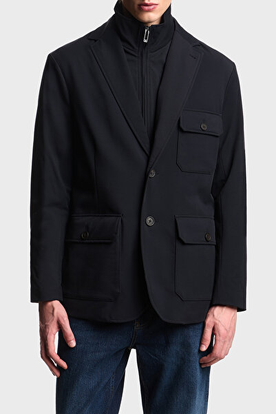 Emporio Armani Lightweight Padded Regular Fit Double-Breasted Collar Blazer J...