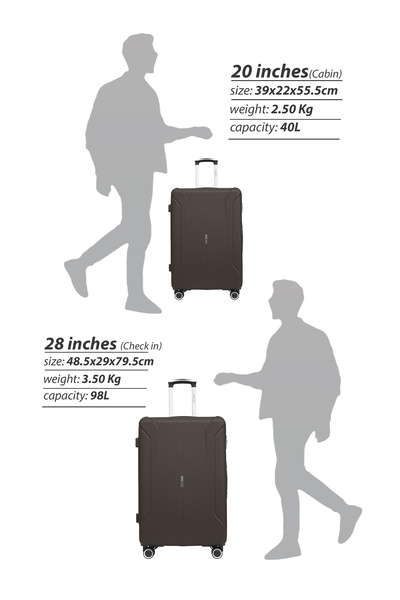 PARAJOHN Spectrum 20-Inch Cabin Size Hard Shell Carry-On Luggage Trolley Bag with 360° Spinner Wheels