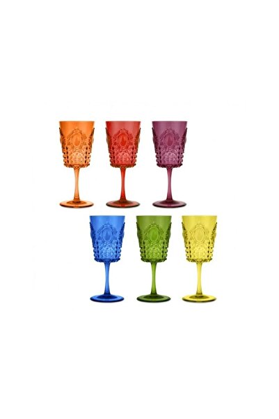 Baci Milano Baroque Rock Anniversary 6'lı Renkli Kadeh Seti