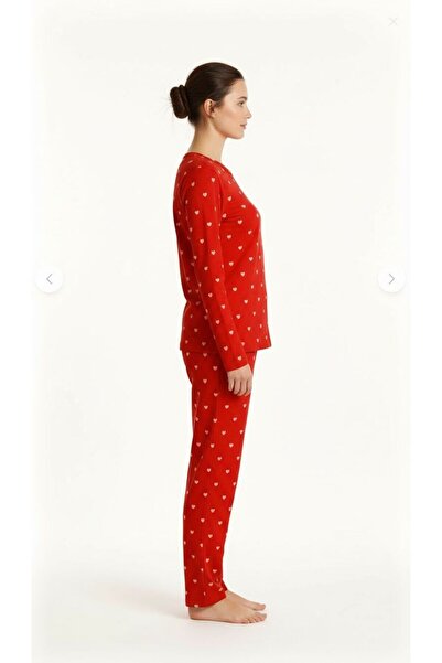 BAMBUTKİDS Transitional Long Sleeve Suede Women's Pajama Set- Crew Neck Women's Pajamas