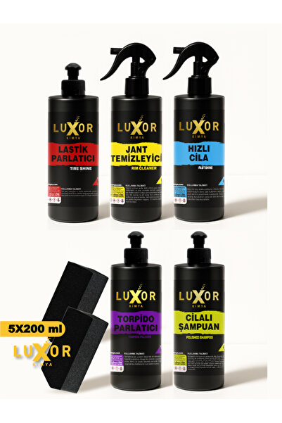 Luxor Kimya 200ML 5'li Oto Bakım Seti Oto Yıkama Seti