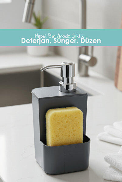 DUO LİNE HAUSEHOLD UTENSİLS Sünger Hazneli Smart Sıvı Sabunluk ve Deterjanlık...