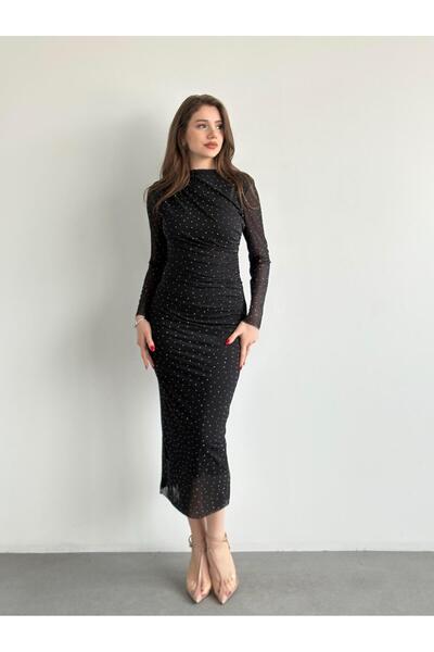 bbeox.com Drapeli Tül Elbise