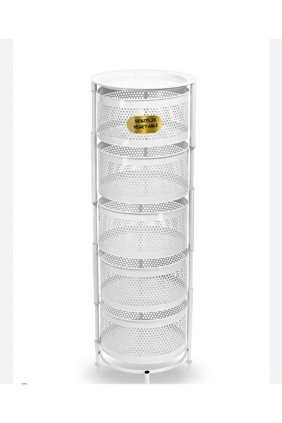 Genel Markalar Beyaz sebzelik 5 katlı açılır kapanır paslanmaz