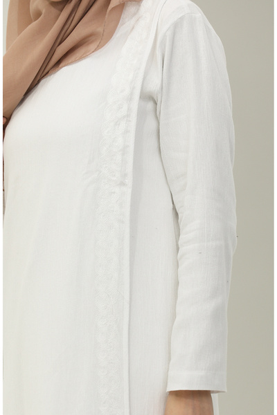 sefamerve Φεράκι με κεντημένο ύφασμα Şile 0096-04 Λευκό