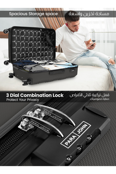 PARAJOHN UrbanShield 28-Inch Check-in Luggage ABS Hard Shell Suitcase with 360° Spinner Wheels & TSA Lock