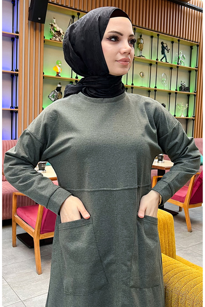 sefamerve Σετ αθλητικής φόρμας με δύο τσέπες 03067-05 Χακί