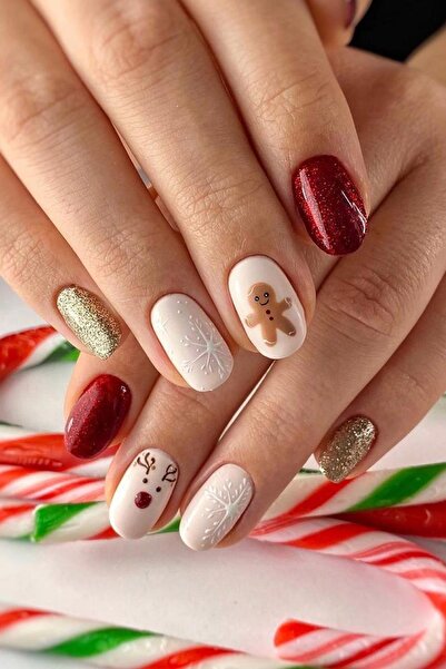 Flash Tattoos® Ekose Yılbaşı Noel Christmas Desenler Tırnak Dövmesi