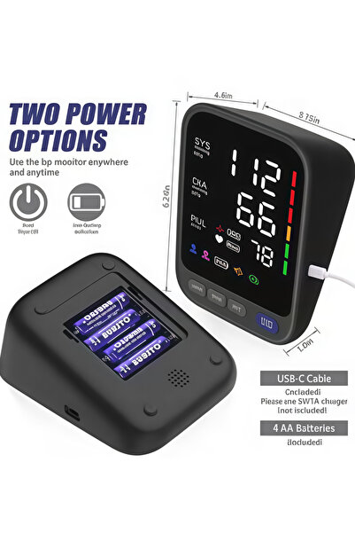 Generic Automatic digital upper arm blood pressure monitor with large adjustable cuff