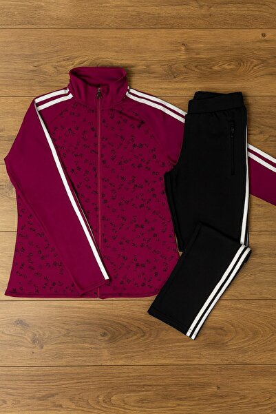 YusGos Women's Zippered Diving Scuba Fabric High Quality Bottom Top Sports Tracksuit Set Purple L