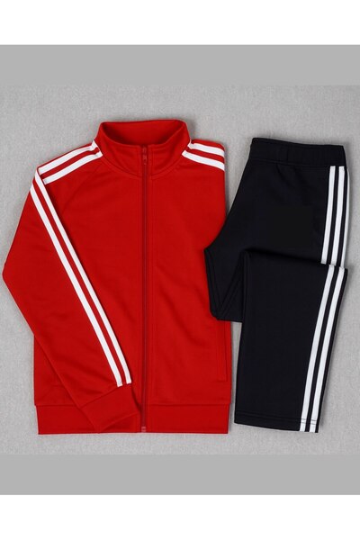 YusGos Women's Zippered Diving Scuba Fabric High Quality Bottom Top Sports Tracksuit Set Red L