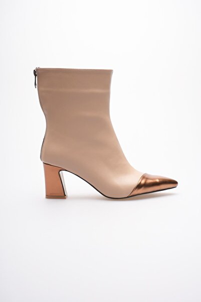 marchéo Lucinda Kadın Bej Bakır Kalın Topuklu Kışlık Bot