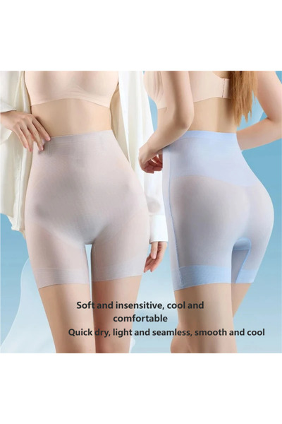 Genel Markalar ince buz ipek şort kadınlar yüksek bel şekillendirme dikişsiz ...