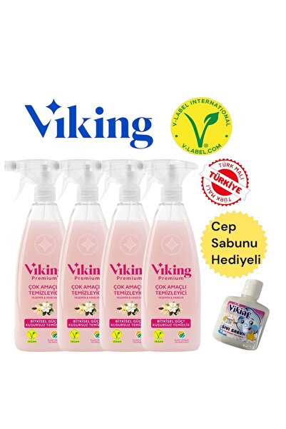 Viking Premium Çok Amaçlı Temizleyici Yasemin & Vanilya 750ml 4 ADET + Cep Sa...