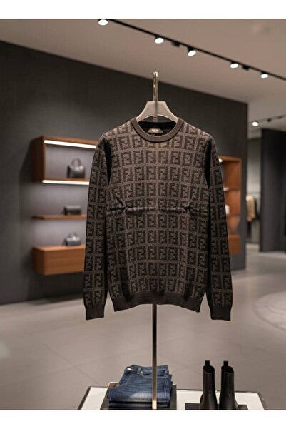 YusGos Women's Crew Neck Letter Pattern High Quality Knitwear Sweater